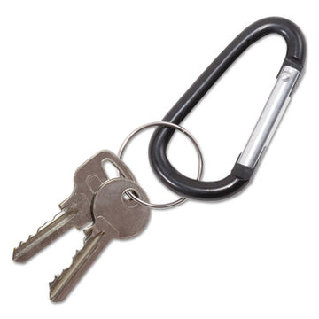 Advantus Carabiner Key Chains, Split Key Rings, Aluminum, Black, 10-pack freeshipping - TVN Wholesale